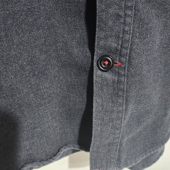 Coleman Mens Dark Gray Black Long Sleeve Button Down Shirt Size L Cotton Blend - Picture 4 of 10